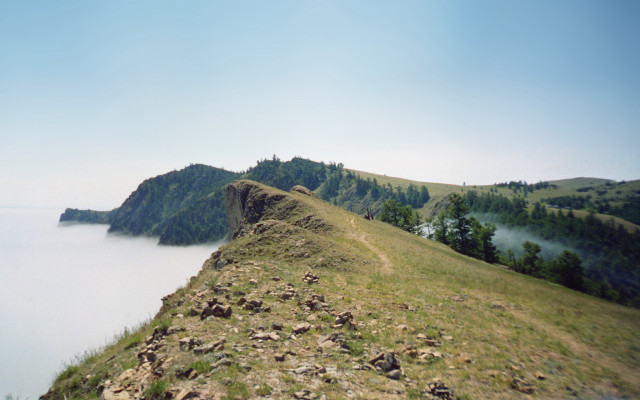 Hill lake trees fog neo free wallpaper for desktop - medium preview image