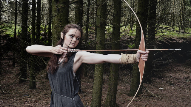 Woman black dress forest archer #2 free wallpaper for desktop - medium preview image