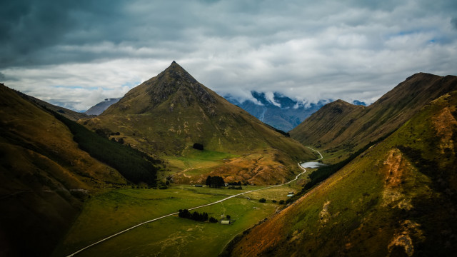 Valley river mountains clouds outdoor free wallpaper for desktop - medium preview image