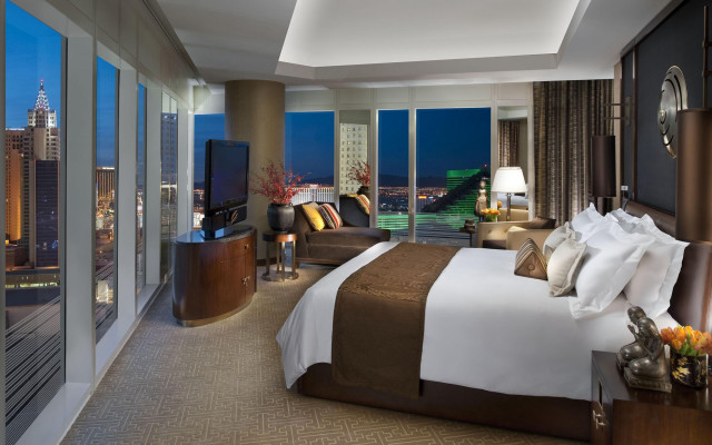 Luxury hotel room city view free wallpaper for desktop - medium preview image