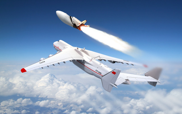 Jet rocket clouds futurism digital free wallpaper for desktop - medium preview image