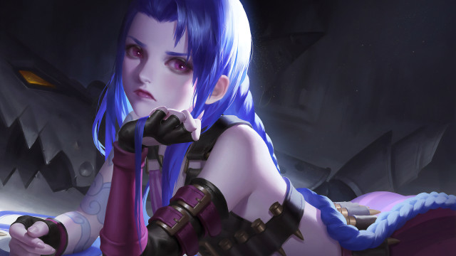 Blue haired woman sword du free wallpaper for desktop - medium preview image