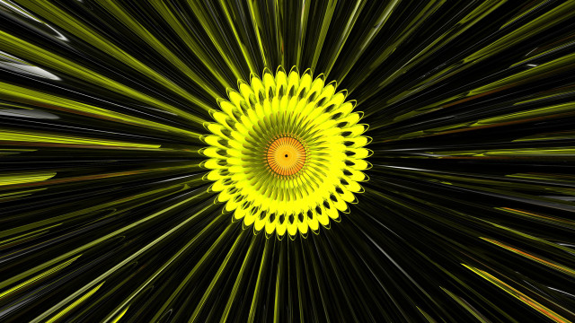 Yellow circular abstract generative caustics free wallpaper for desktop - medium preview image