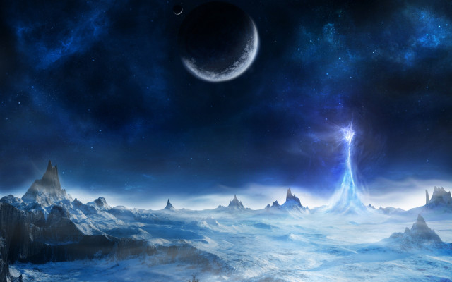 Distant planet star moon space free wallpaper for desktop - medium preview image