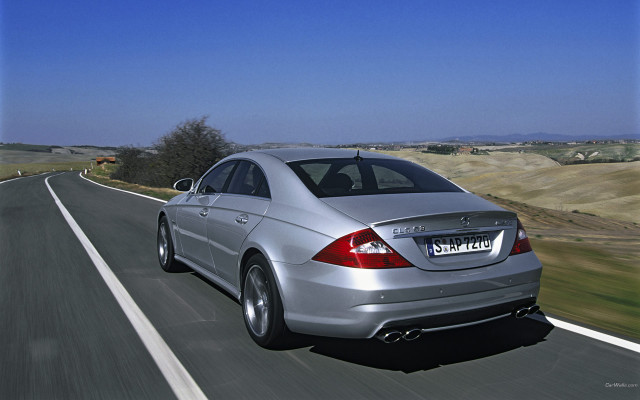 Silver car road grass trees free wallpaper for desktop - medium preview image