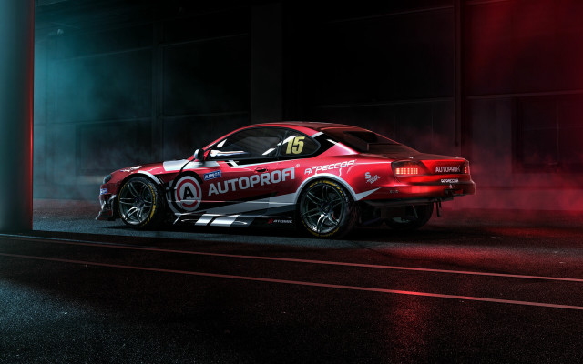 Red car smoke dark room free wallpaper for desktop - medium preview image
