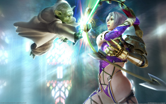 Fantasy woman sword creature lightsaber free wallpaper for desktop - medium preview image