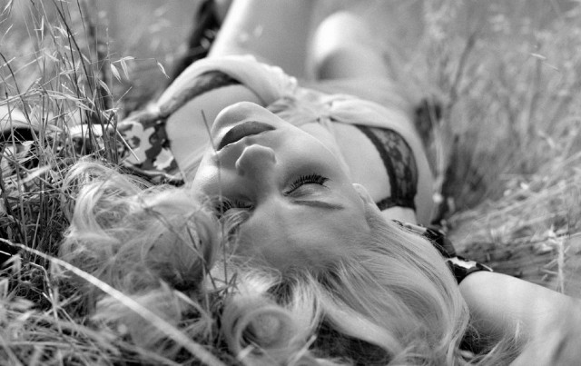 Woman lying grass closed eyes free wallpaper for desktop - medium preview image