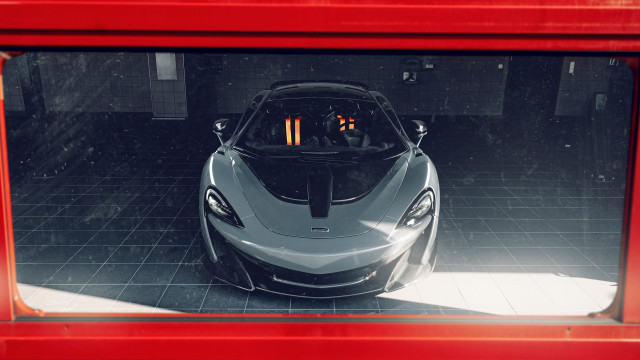 Garage redframe blackcar night sky free wallpaper for desktop - medium preview image