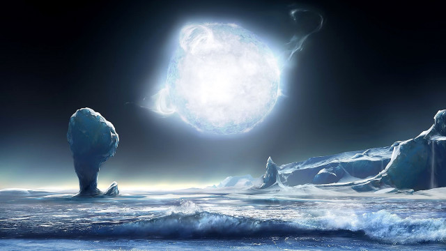 Iceberg moon planet sky ocean free wallpaper for desktop - medium preview image