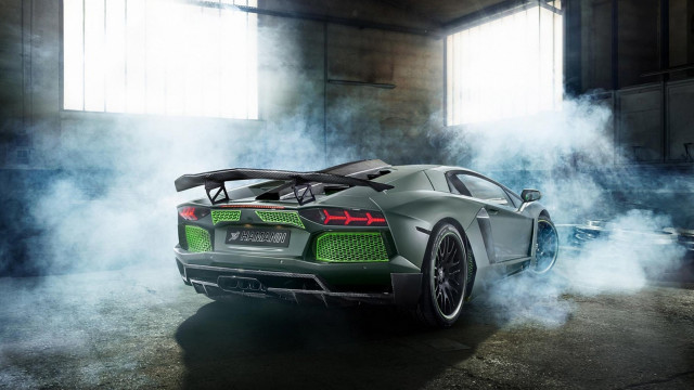 Green tailpipe black hood smoke free wallpaper for desktop - medium preview image