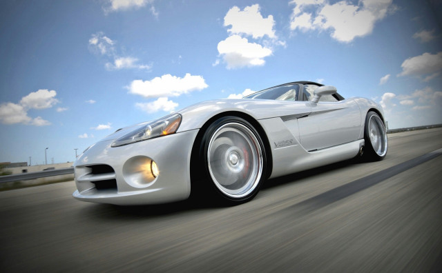 White sports car cloudy sky #6 free wallpaper for desktop - medium preview image