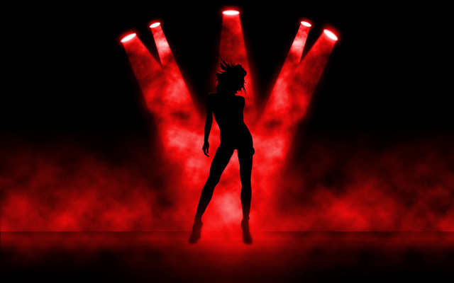 Woman hologram blood torii silhouette free wallpaper for desktop - medium preview image
