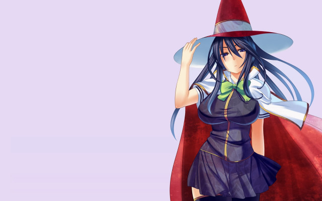 Witch costume woman broom red free wallpaper for desktop - medium preview image