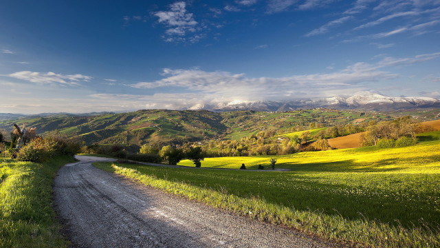 Dirt road green valley mountains #2 free wallpaper for desktop - medium preview image