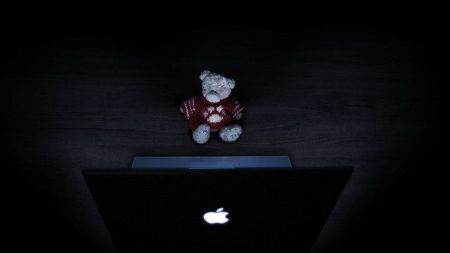 Teddy bear laptop dark screen #2 free wallpaper for desktop - medium preview image