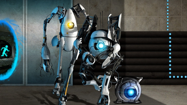 Robot blue light mecha scifi free wallpaper for desktop - medium preview image
