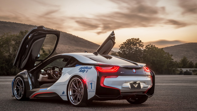 Bmw sports car mountains sunset free wallpaper for desktop - medium preview image