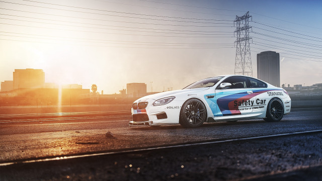 White car colorful paint city free wallpaper for desktop - medium preview image