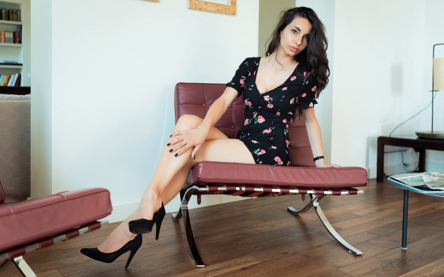 Ayshia taskin portrait arabesque olive free wallpaper for desktop - medium preview image