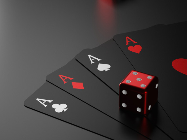 Red dice playing cards black free wallpaper for desktop - medium preview image