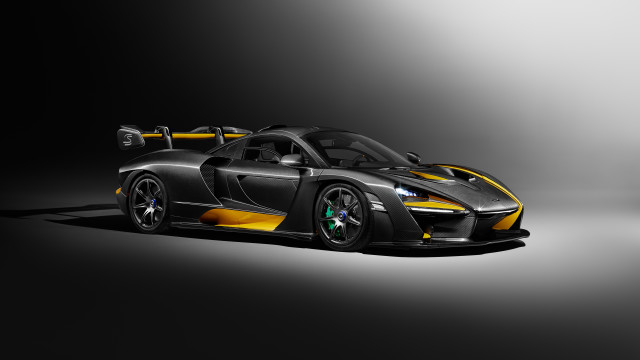 Black yellow sports car shadow free wallpaper for desktop - medium preview image