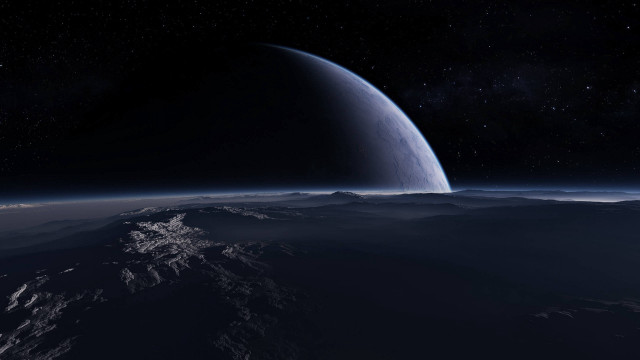 Distant objects space aurora moon free wallpaper for desktop - medium preview image