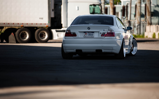 White car parking lot truck free wallpaper for desktop - medium preview image