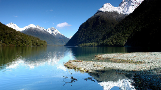 Lake mountains trees sky clouds #8 free wallpaper for desktop - medium preview image