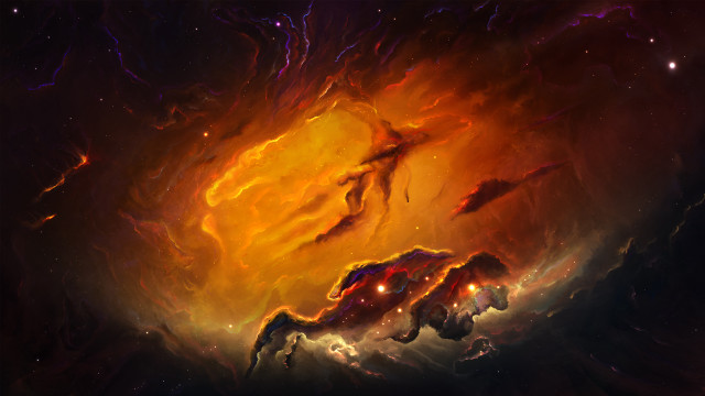 Space horse fire stars nebula free wallpaper for desktop - medium preview image