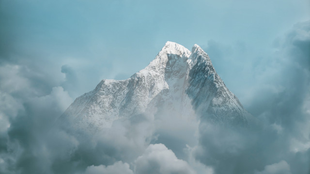 Mountain peak clouds blue sky #2 free wallpaper for desktop - medium preview image