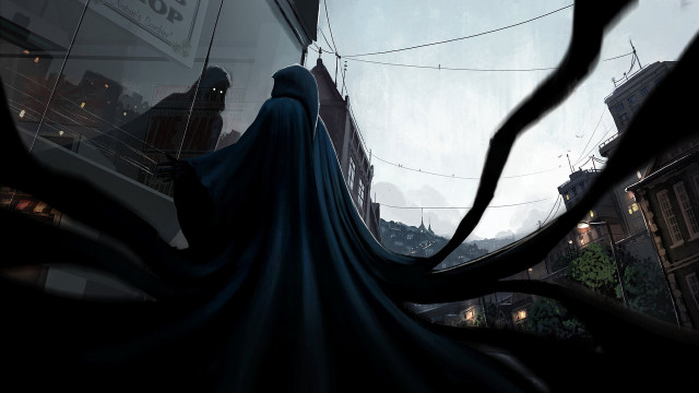 Batman cityscape lovecraftian fantasy concept free wallpaper for desktop - medium preview image