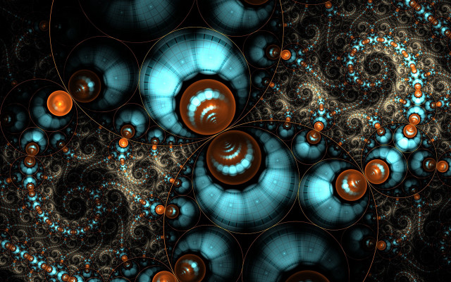 Blue orange spiral fractals gem free wallpaper for desktop - medium preview image