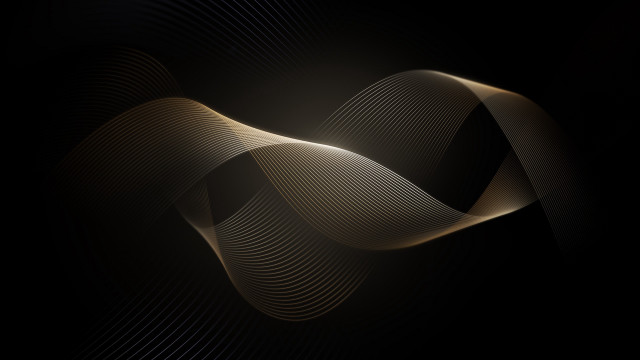 Black gold abstract wavy curves free wallpaper for desktop - medium preview image