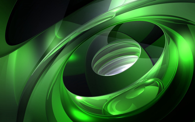 Green abstract circular shiny black free wallpaper for desktop - medium preview image