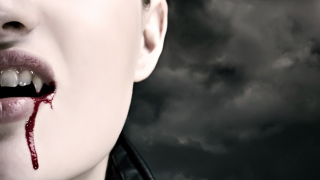 Woman blood dripping gothic matte free wallpaper for desktop - medium preview image