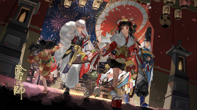 Festival costumes fireworks japanese children free wallpaper for desktop - medium preview image