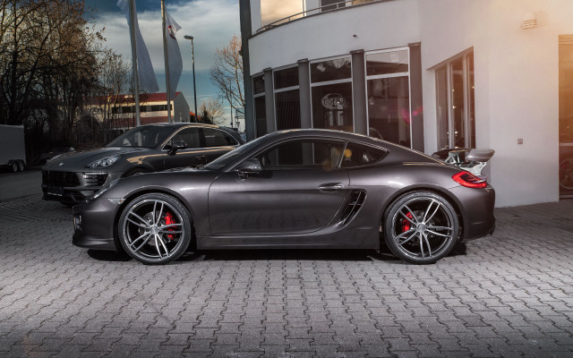 Grey sports car building black free wallpaper for desktop - medium preview image