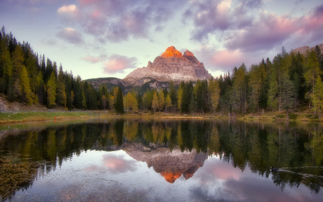 Mountain reflection lake trees forest #3 free wallpaper for desktop - medium preview image