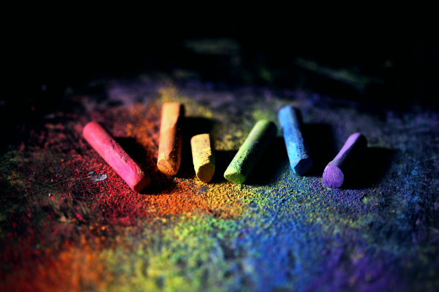 Crayons colored powders black background free wallpaper for desktop - medium preview image