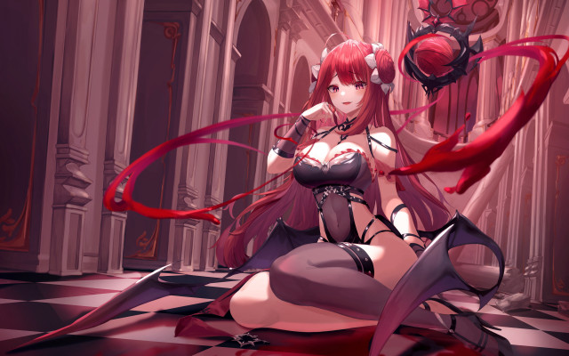 Redhair cosplay demonwings sword fanqi free wallpaper for desktop - medium preview image