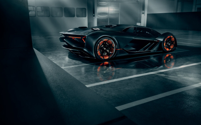 Black sports car dark room #8 free wallpaper for desktop - medium preview image