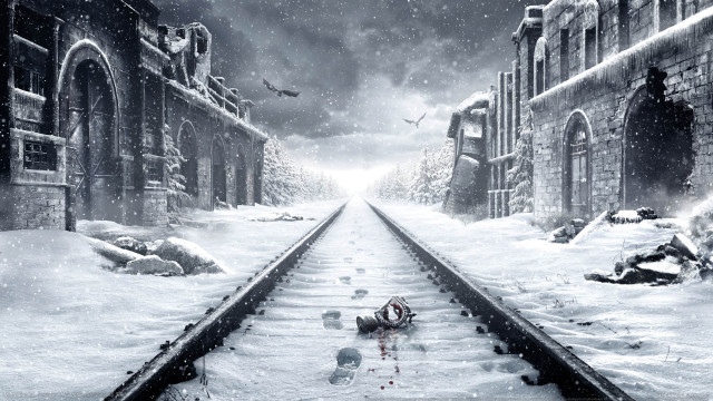 Train blood snow castle bird free wallpaper for desktop - medium preview image