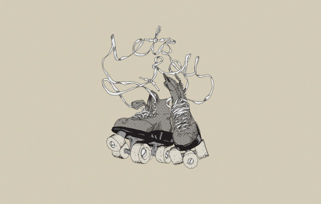 Skates deer love kitsch silkscreen free wallpaper for desktop - medium preview image