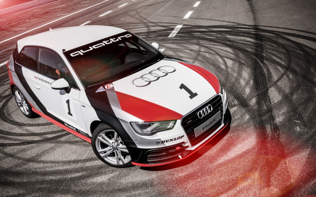 Car red white stripe track free wallpaper for desktop - medium preview image