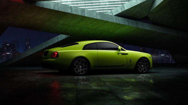 Green car parking garage night free wallpaper for desktop - medium preview image