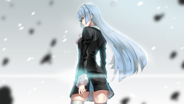 Woman long white hair black #5 free wallpaper for desktop - medium preview image