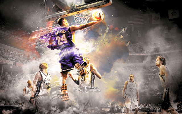 Basketball player jumping air with free wallpaper for desktop - medium preview image