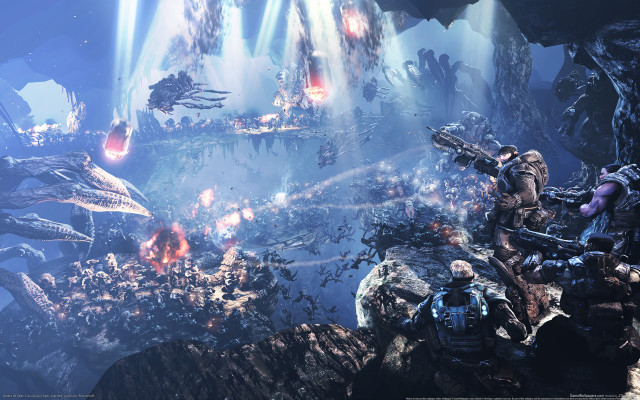 City snow underwater fantasy scene free wallpaper for desktop - medium preview image