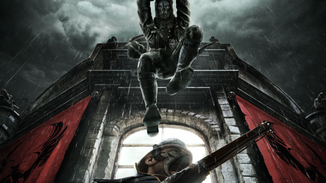 Man suspended woman black dress free wallpaper for desktop - medium preview image